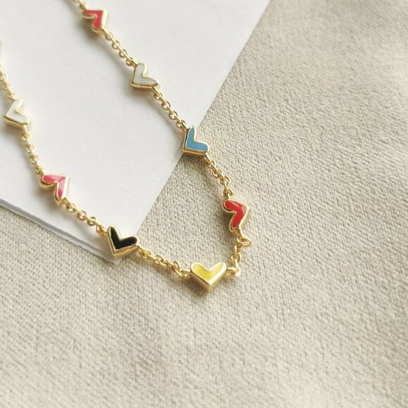 Kendra Scott Haven Heart Multi Color Chain Bracelet Gold - Picture 2 of 3
